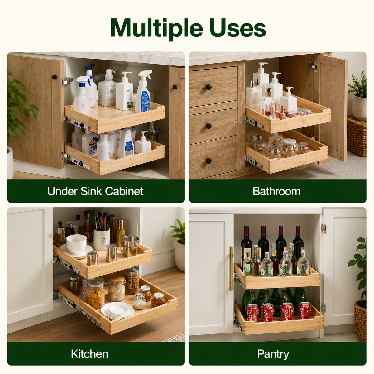 2-Tier Pull-Out Cabinet Organizer