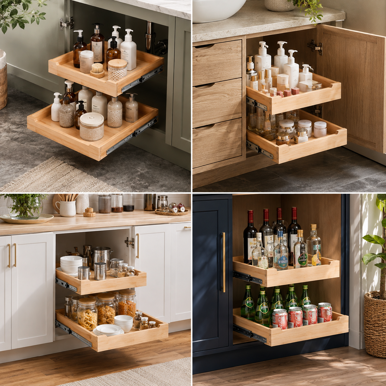 2-Tier Pull-Out Cabinet Organizer