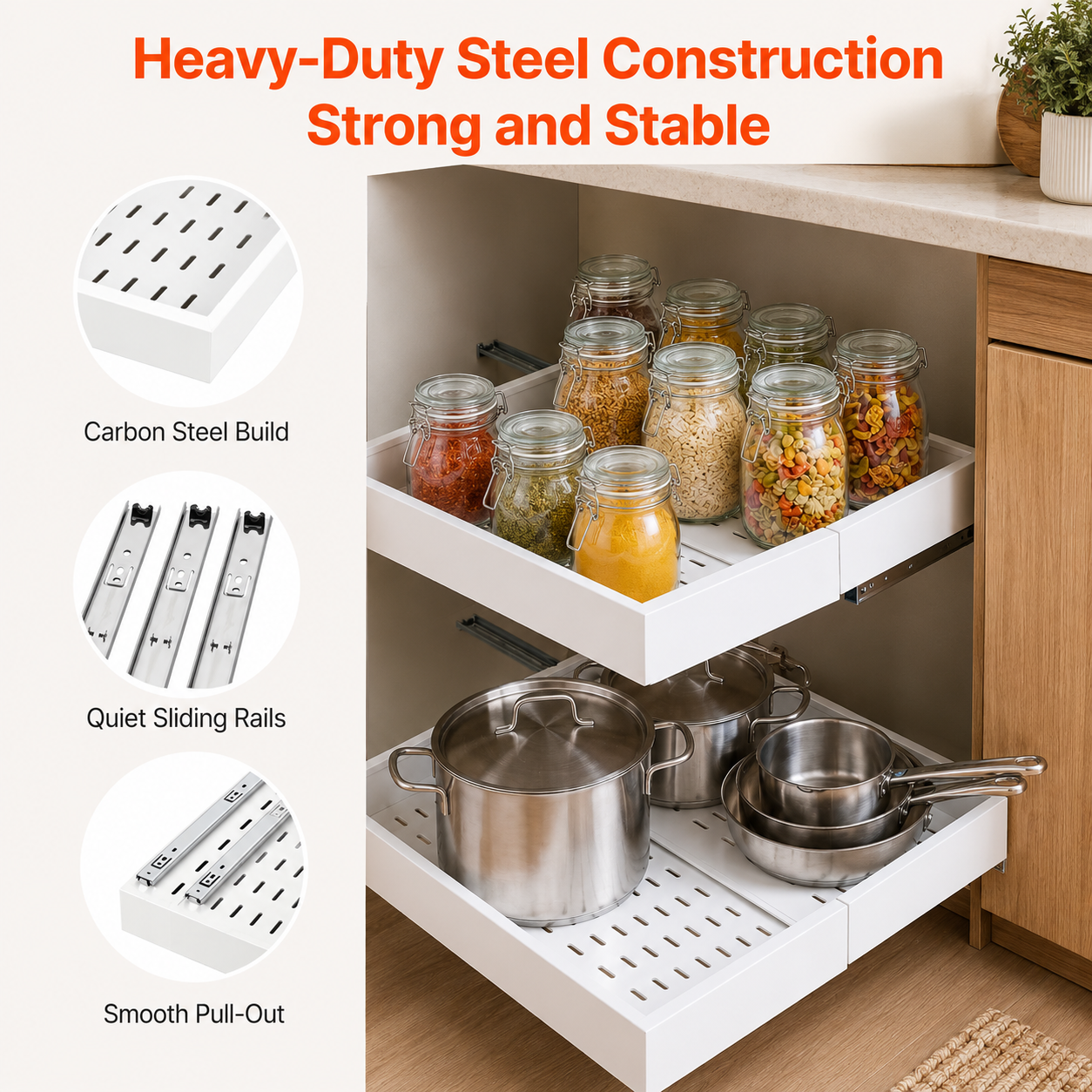 4-Pack Pull-Out Cabinet Organizer