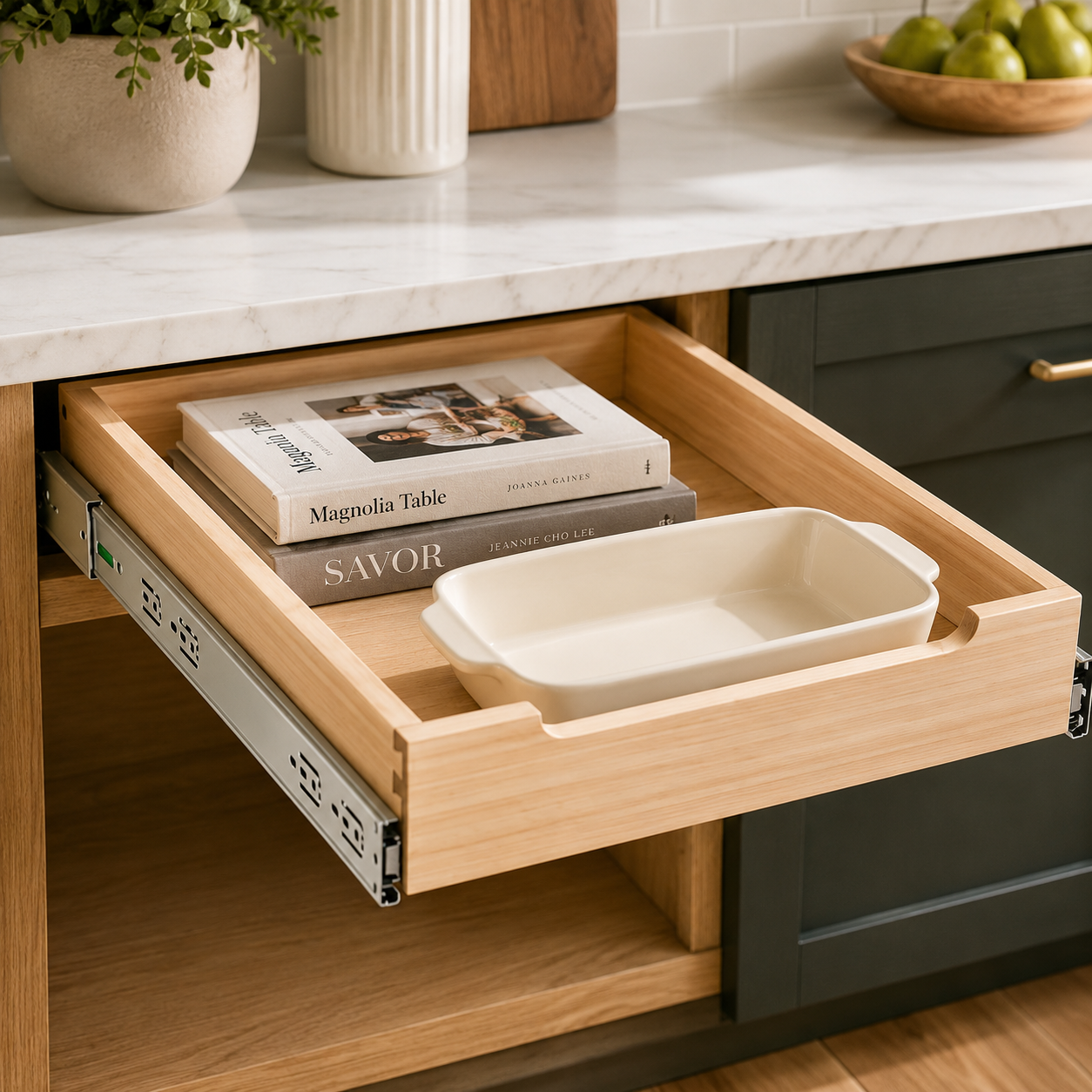 Wood Pull-Out Cabinet Organizer