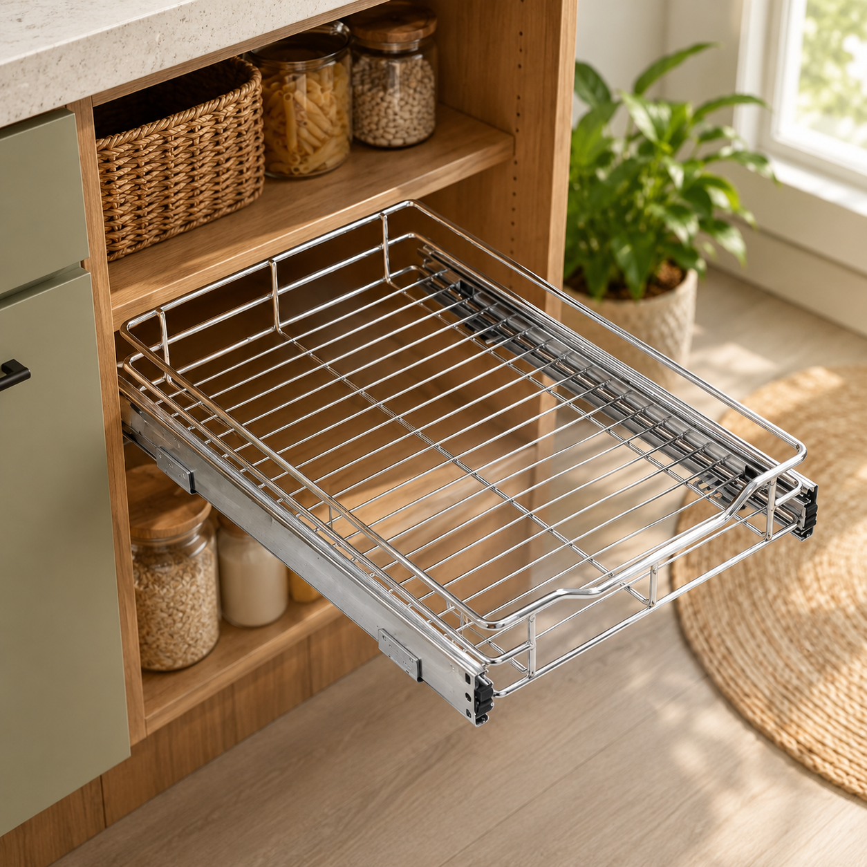 Pull-Out Cabinet Shelf Organizer