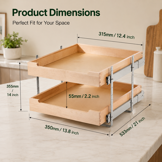 2-Tier Pull-Out Cabinet Organizer