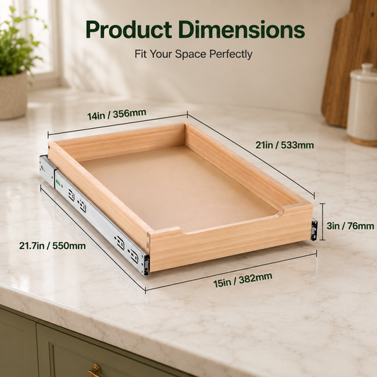 Wood Pull-Out Cabinet Organizer