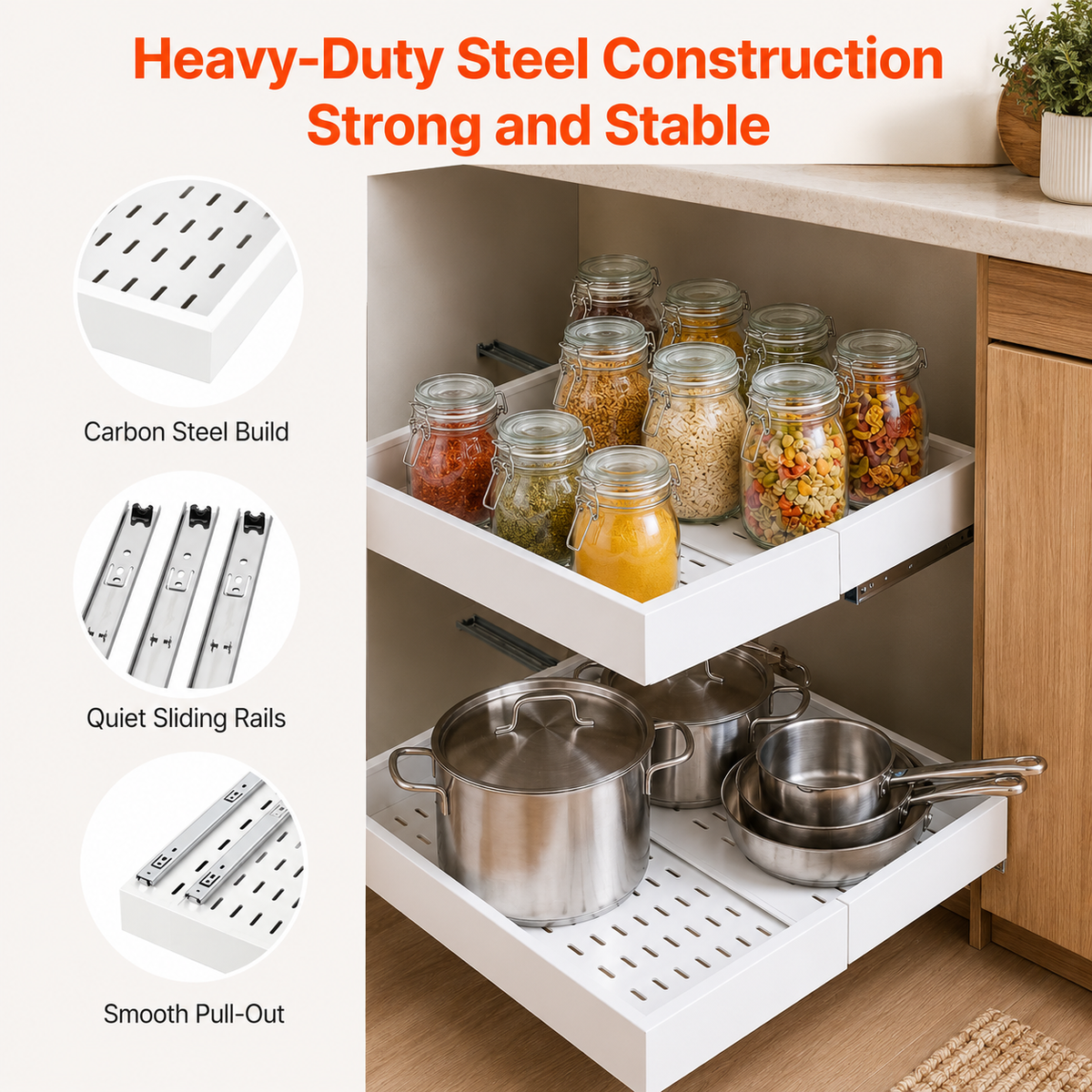 4-Pack Pull-Out Cabinet Organizer