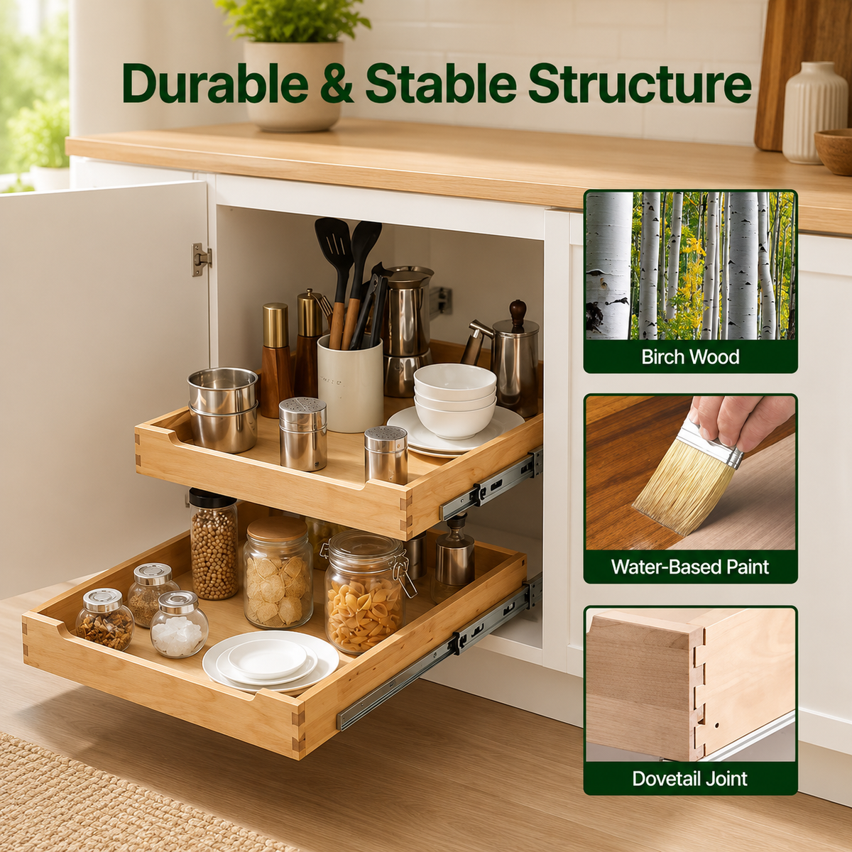 2-Tier Pull-Out Cabinet Organizer