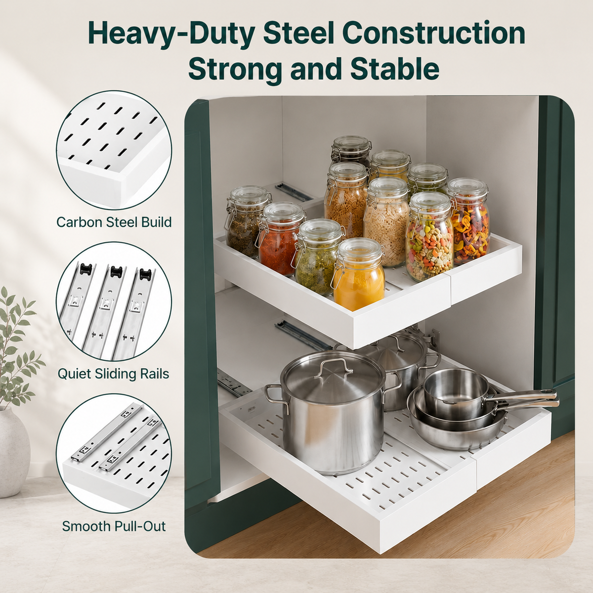 4-Pack Pull-Out Cabinet Organizer