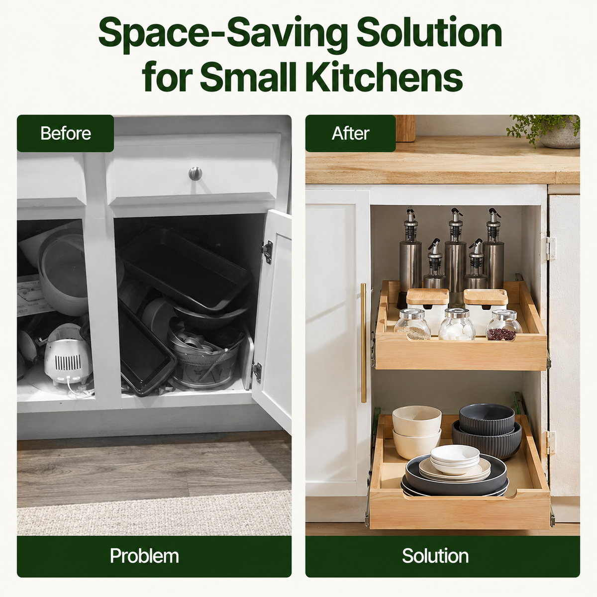 2-Tier Pull-Out Cabinet Organizer