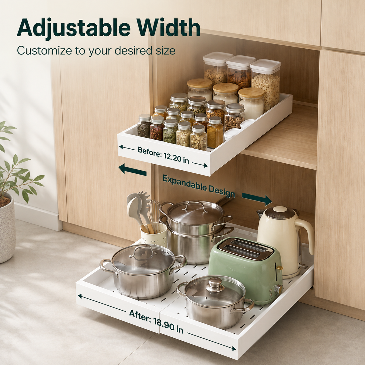4-Pack Pull-Out Cabinet Organizer